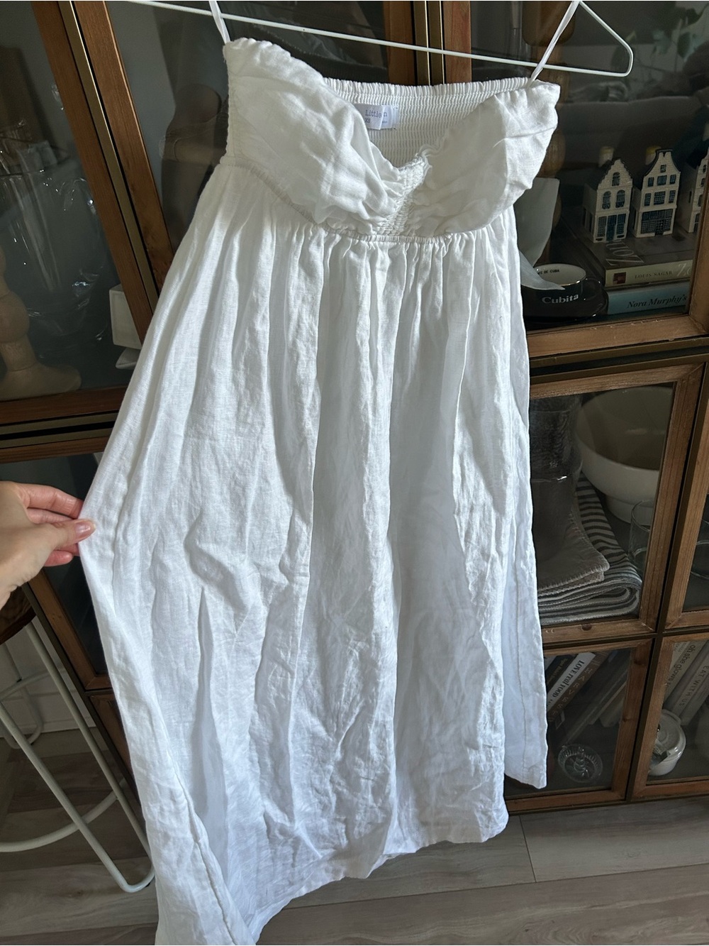 Aritzia Little Moon 100% Linen White Strapless Maxi Dress - Picture 9 of 15